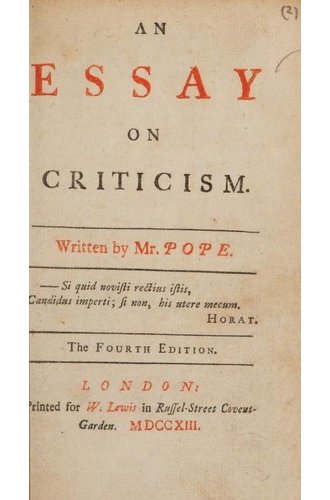 An Essay on Criticism book cover