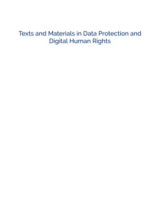 Texts and Materials in Data Protection and Digital Human Rights book cover