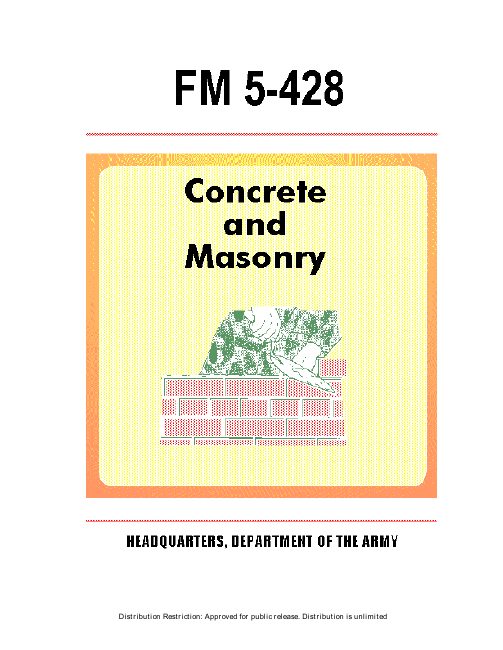 Concrete and Masonry — FM 5-428 book cover