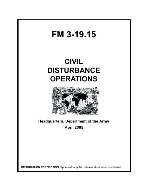 Civil Disturbance Operations — FM 3-19.15 book cover