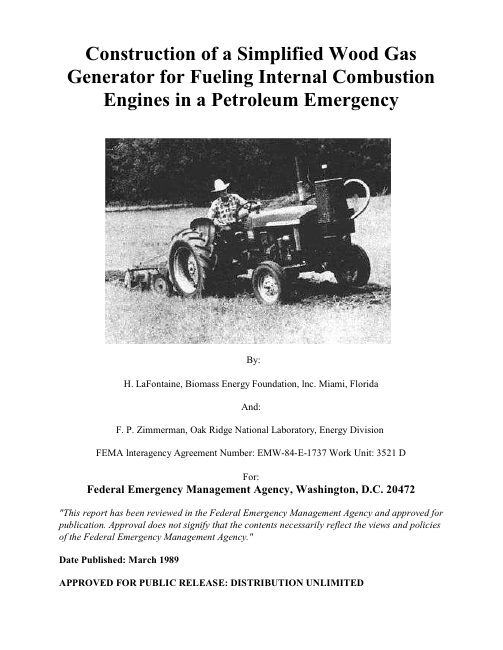Construction of a Simplified Wood Gas Generator book cover