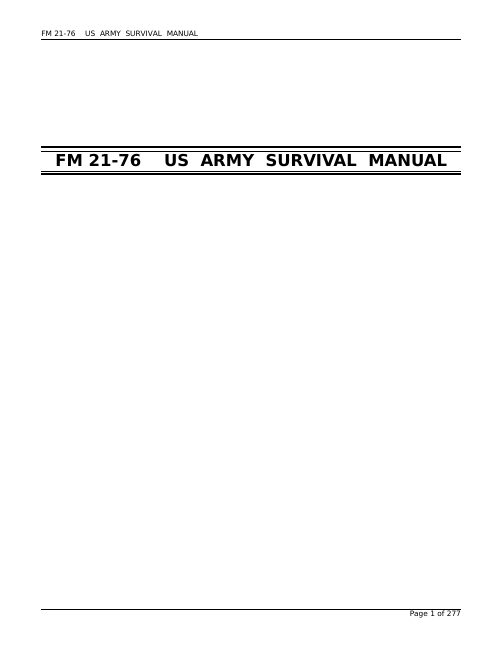 U.S. Army Survival Manual — FM 21-76 book cover
