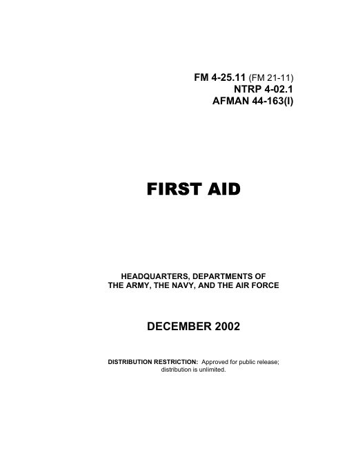 First Aid — FM 4-25.11 book cover