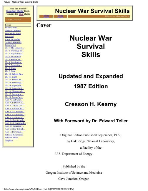 Nuclear War Survival Skills book cover