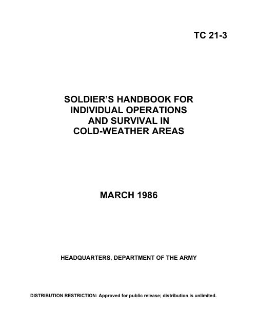Soldier’s Handbook for Individual Operations and Survival in Cold-Weather Areas book cover