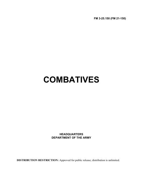 Combatives — FM 3-25.150 book cover