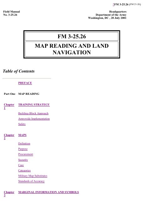 Map Reading and Land Navigation — FM 3-25.26 book cover