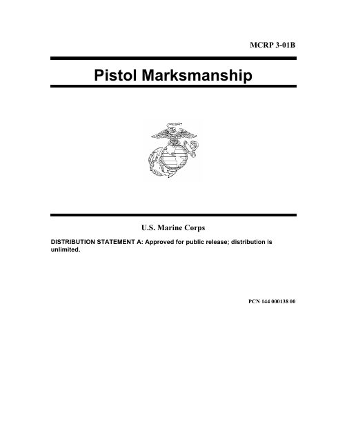 Pistol Marksmanship — MCRP 3-01B book cover